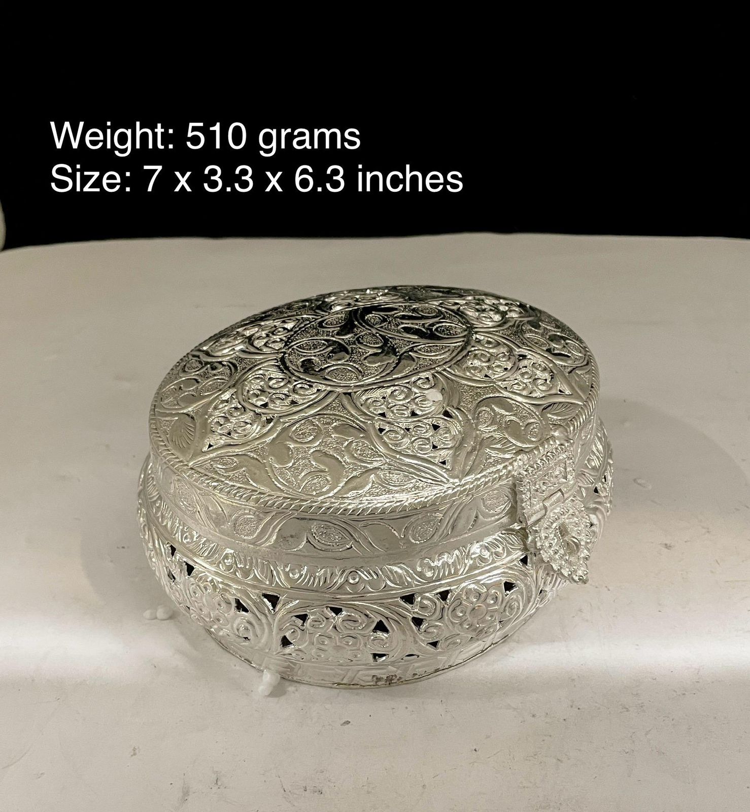 German silver fully carved box